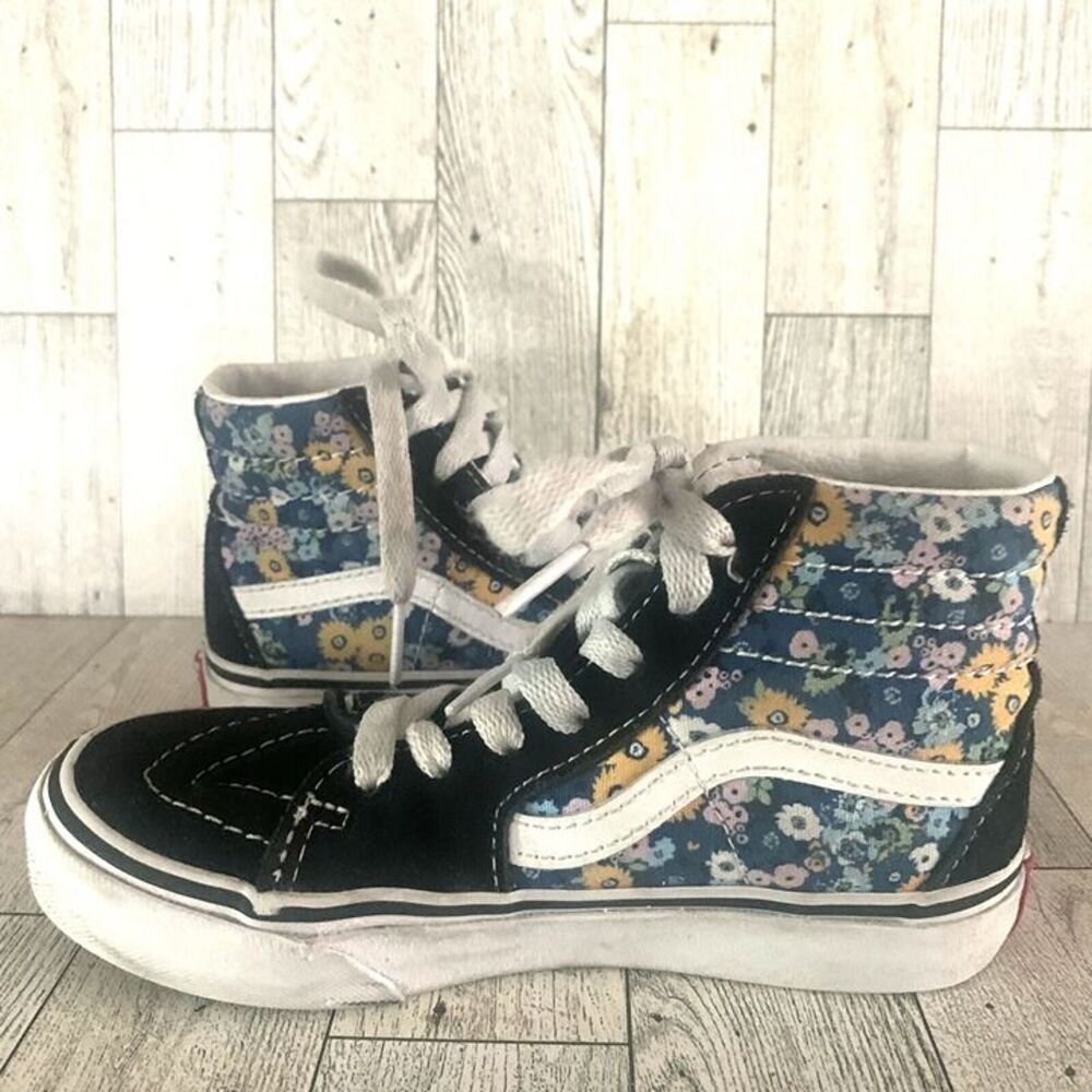 VANS Kids SK8 HI Skateboard Shoes Youth Size 12.5 Floral Hi-Top Sneakers
